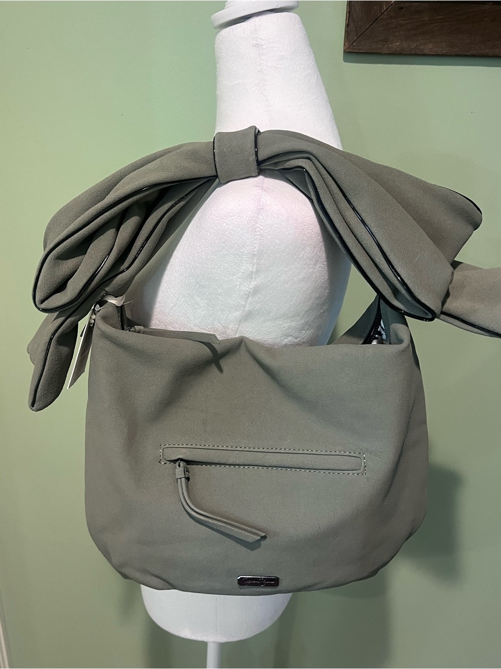 NWT Jessica Simpson Olive Green Shoulder Bag with Bow Detail